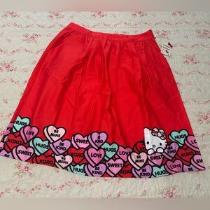 ModCloth for Hello Kitty Size 14 Red conversation heart skirt with pockets